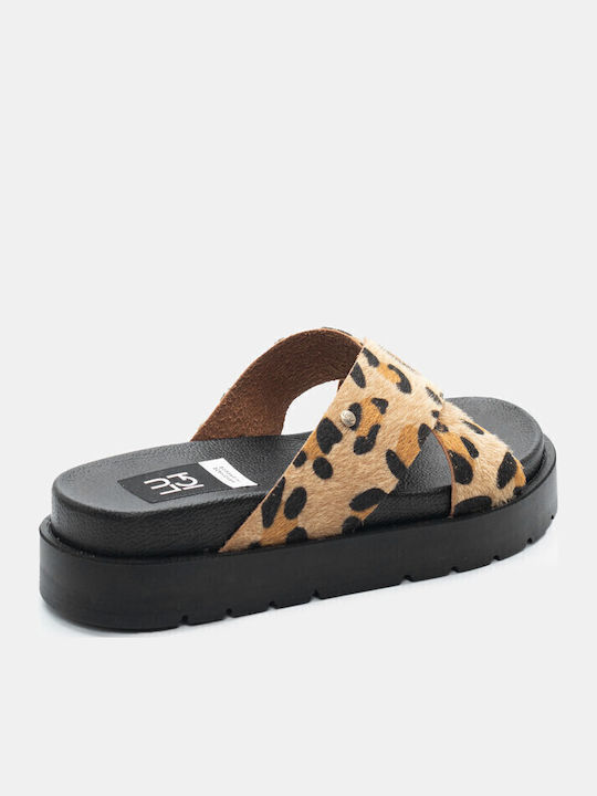 Flache Sandalen für Damen Flatforms in Braun Farbe