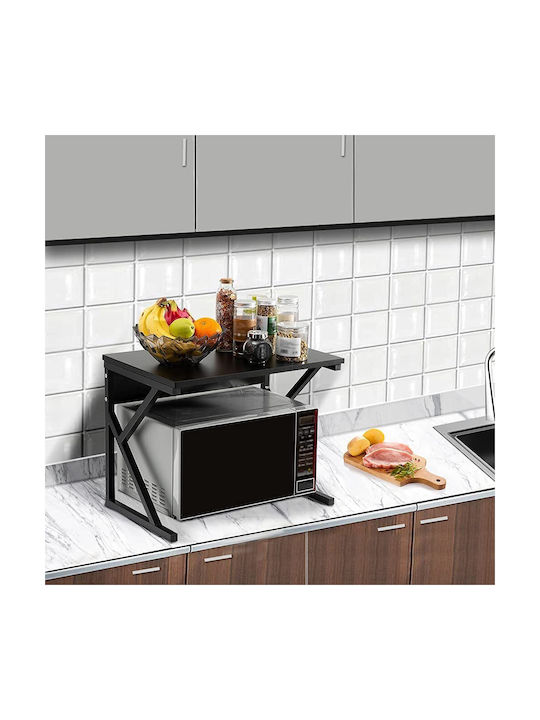 Quasar Metallische Basis für Mikrowelle 54x37x34,5 cm Schwarze