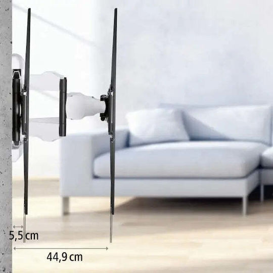 HAMA 00220838 Βάση Τηλεόρασης Τοίχου έως 90" και 75kg Μαύρο