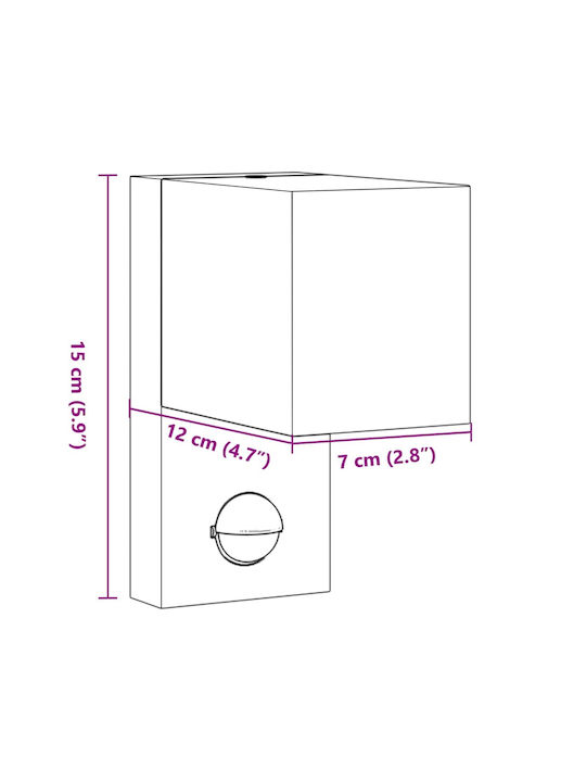 vidaXL Wall-Mounted Outdoor Light GU10 IP44 7x12x15εκ.