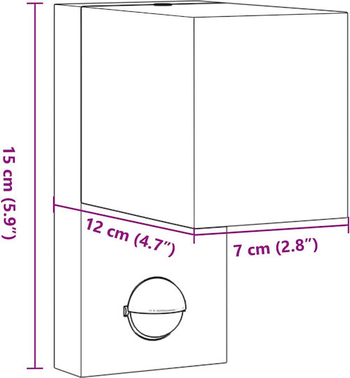 vidaXL Lumină de exterior montată pe perete GU10 IP44 7x12x15εκ.