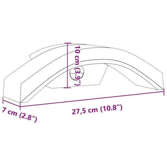 vidaXL Стенно Външно Осветително Тяло LED IP54 9W с Топло бяло Светлина 27.5x7x10εκ.