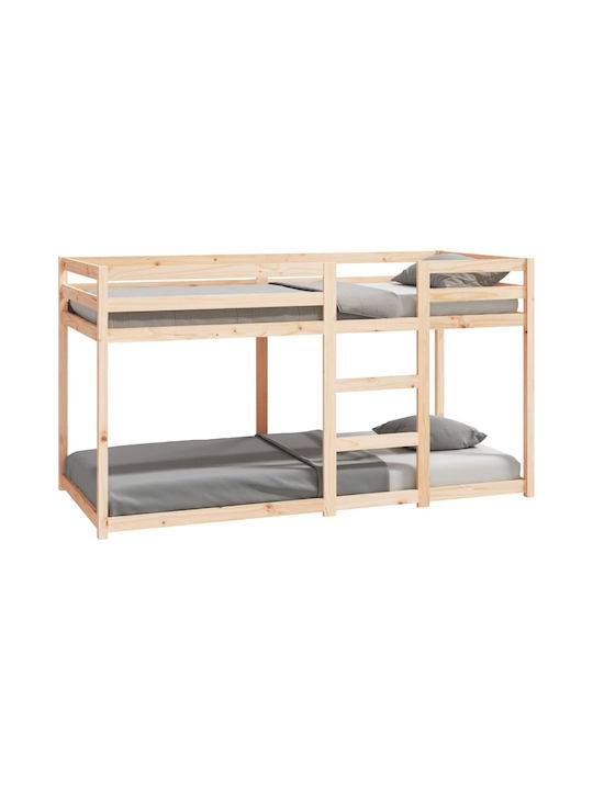 Kids Bed Bunk Single Beige for Mattress 90x200cm