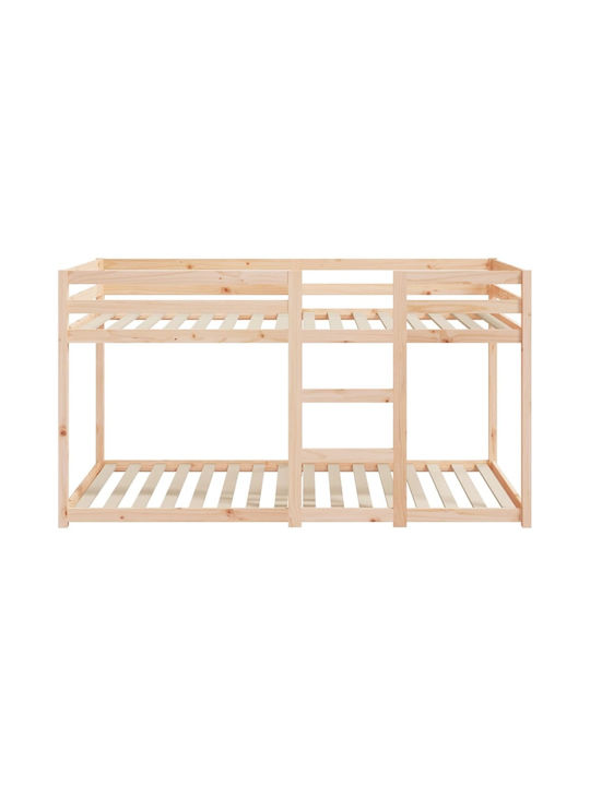 Kids Bed Bunk Single Beige for Mattress 90x200cm
