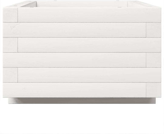 vidaXL Ζαρντινιέρα Ξύλινη Λευκή 70x40x26.5εκ.