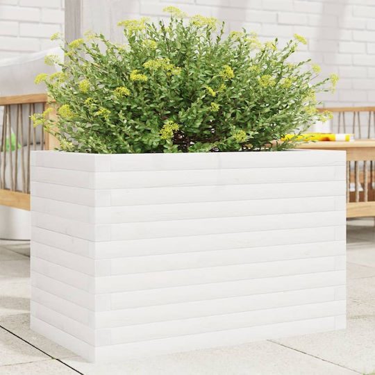 vidaXL Blumenkasten Hölzernes White 70x40x46cm.