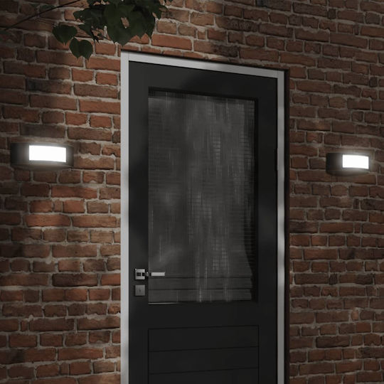 vidaXL Lumină de exterior montată pe perete E27 IP44 31.5x9x10εκ.