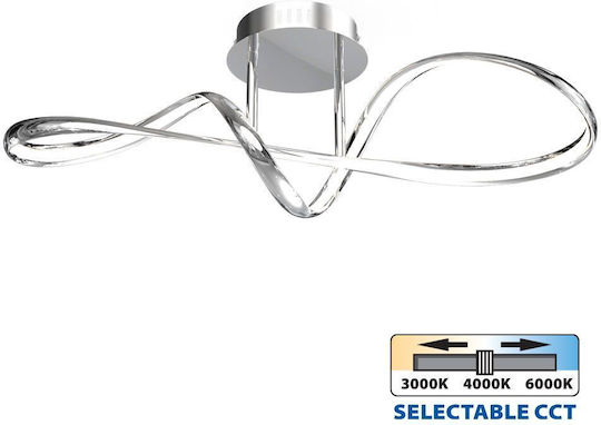 Vivalux Eternity Πλαφονιέρα Οροφής 60εκ. Ασημί με Ενσωματωμένο LED