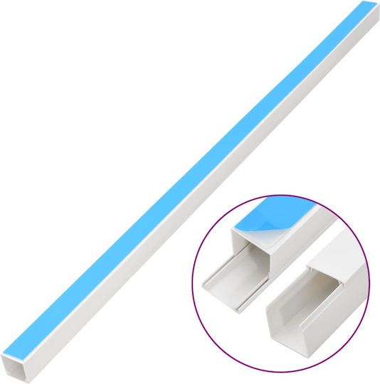 vidaXL Cable Channel with Sticker Floor made of Plastic White 1m
