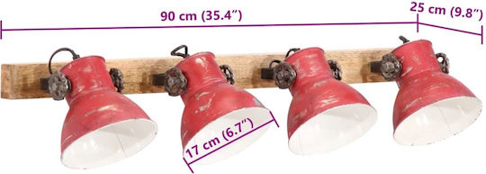 vidaXL Lamp Wall with Socket E27 Bronze 90x25cm
