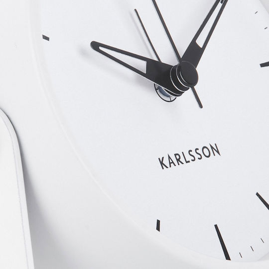 Karlsson Безшумен Масов Часовник с Индикатори Металик с Будилник Бял KA5937WH