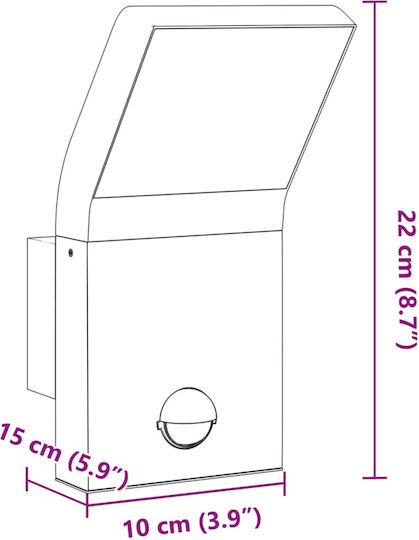 vidaXL Wandmontiertes Außenlicht LED IP54 9W Mit Warmweißem Licht 10x15x22cm
