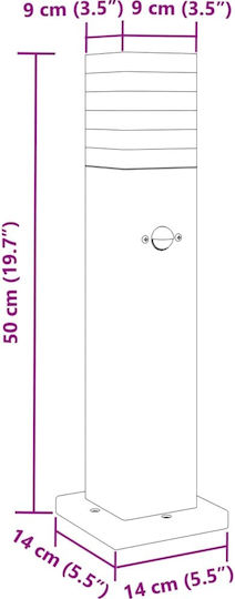 vidaXL Solar Light Floor Column 11W with Motion Sensor and Photocell IP44 14cmx14cmx50cmcm