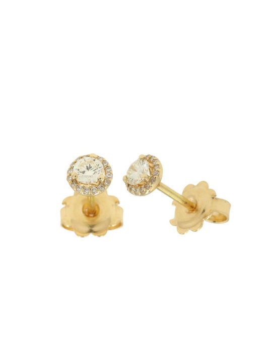 Q-Jewellery Earrings Rosette made of Gold 18K with Diamond