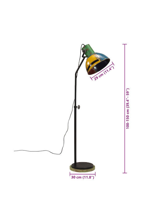 vidaXL Floor Lamp H100xW30cm. with Socket for Bulb E27 Multicolour