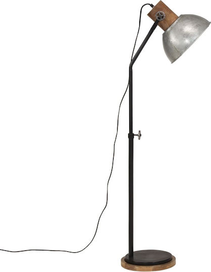 vidaXL Vintage Floor Lamp H100xW30cm. with Socket for Bulb E27 Silver
