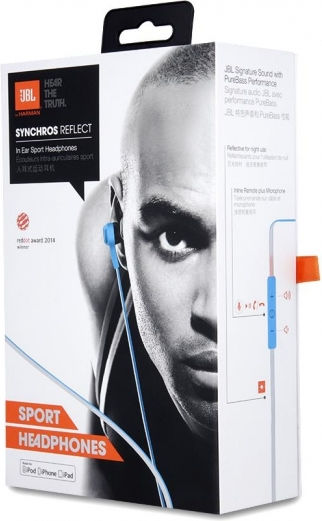 JBL Synchros Reflect In-ear Handsfree Ακουστικά με Βύσμα 3.5mm Μπλε