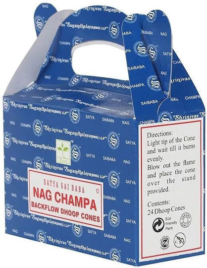 Nag Champa Satya Backflow Incense Cones 24pcs