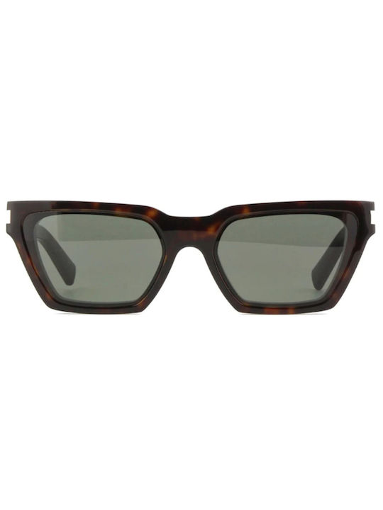 Ysl Calista Women's Sunglasses with Brown Tartaruga Plastic Frame and Green Lens SL 633 002