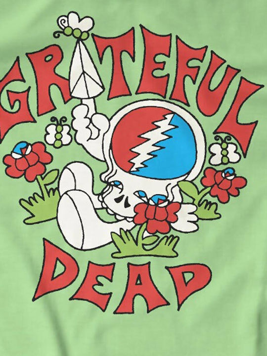 Paperinos Grateful Dead Peace T-shirt Green Cotton