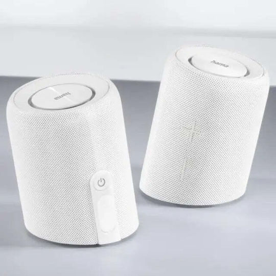 HAMA Twin 3.0 Impermeabil Boxă Bluetooth 30W cu Durată de Baterie până la 10 ore Alb