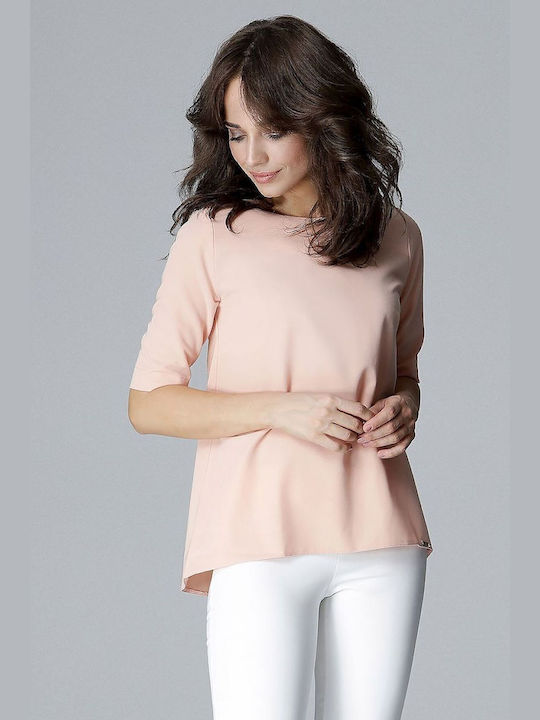 Lenitif Damen Bluse Beige