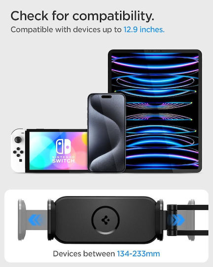 Spigen Onetap Universal Βάση Κινητού & Tablet Αυτοκινήτου 4.7" - 13" με Ρυθμιζόμενα Άγκιστρα Γκρι