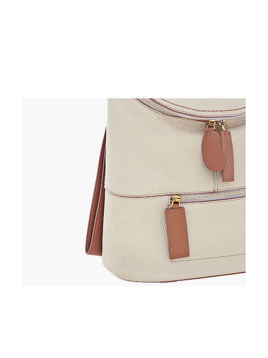 Bartuggi Leather Women's Bag Backpack Beige