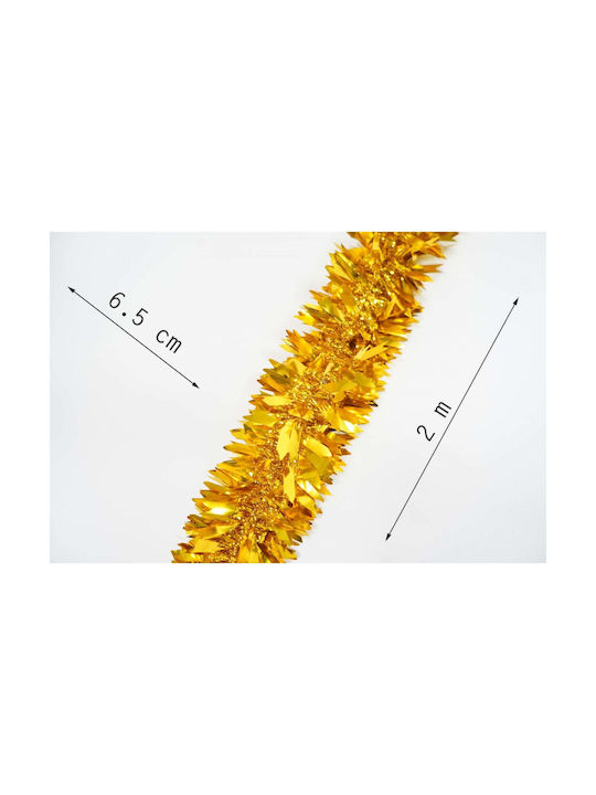 Crăciun Panglică Plastică Auriu 200x6.5cm 1buc