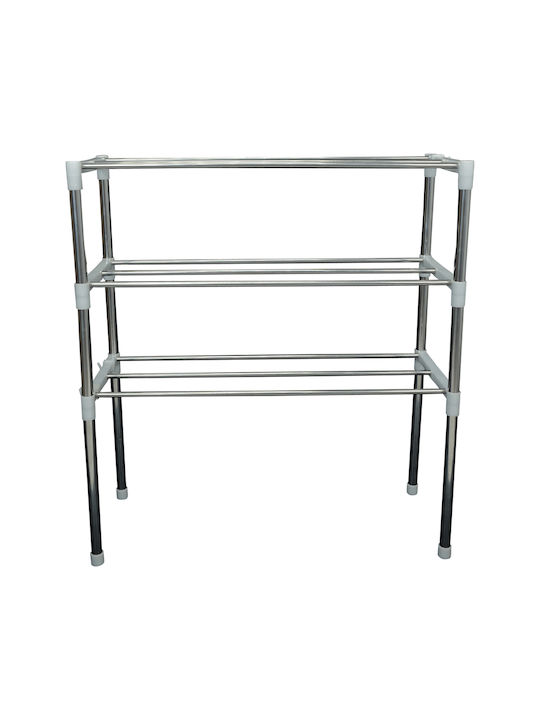 Uncle George Floor Bathroom Shelf Metallic 60x25x65cm Black