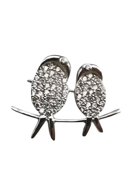 Pin aus Silber Weiß