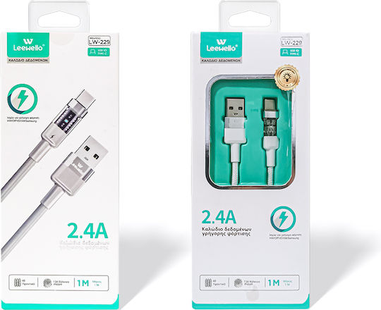 Leewello USB 2.0 Cable USB Type-C Male - USB-A White 1m