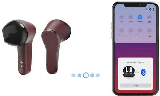 HAMA Spirit Unchained Earbud Bluetooth Handsfree Ακουστικά με Θήκη Φόρτισης Κόκκινα