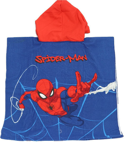 Marvel Poncho de plajă pentru copii Spiderman Albastru