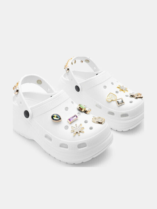 Clogs with Decorative Strass & Stones 4261604-white