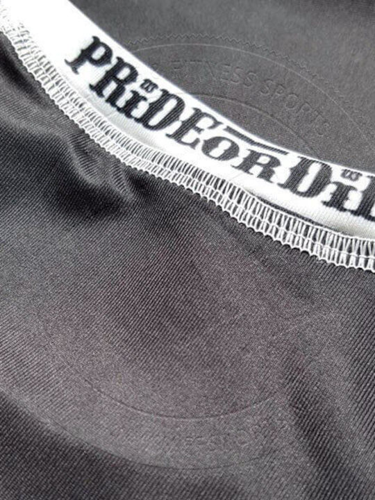 PrideOrDie Herren Langärmlig T-Shirt POD-R-007-BK/WH für Jiu-Jitsu / MMA Schwarz