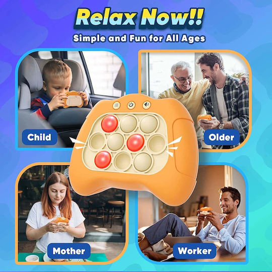 Pop It Fidget Spielzeug Flippy Konsole Interaktives Spiel Stressabbau Batteriebetrieben Abs Silikon Orange 12 x 10 x 5,8 cm