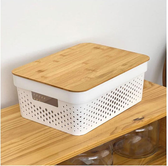 Confortime Hölzernes Aufbewahrungsbox mit Deckel 36x26.5x12.5cm 1Stück