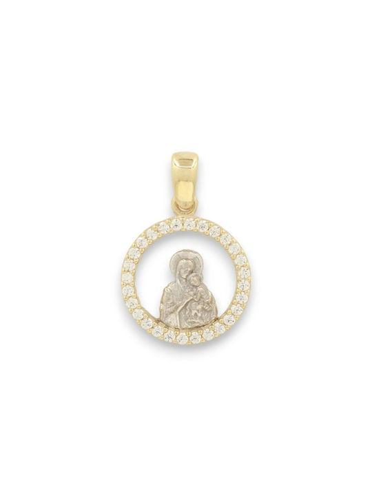 Q-Jewellery Pandantiv Talisman pentru copii cu Fecioara Maria din Aur 9K 444518