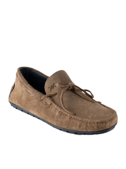 Suede Ανδρικά Μοκασίνια σε Καφέ Χρώμα