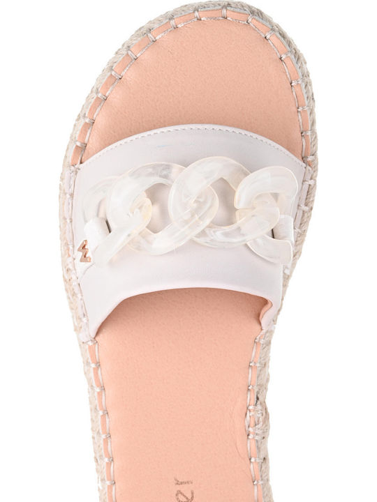 Women's Flat Sandals in Ecru Color