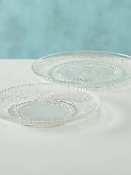 MSA Plate Shallow Glass Transparent with Diameter 15cm 2pcs