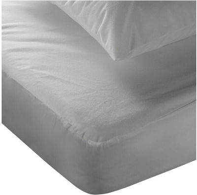 Homeline Super-Double Waterproof Jersey Mattress Cover 588 White 160x200+40cm