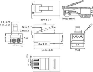 Goobay Stecker RJ-45 männlich 10Stück Transparent (93828)