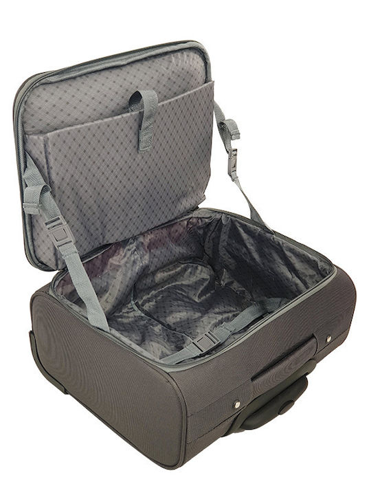 Playbags Cabin Fabric Gray Travel Suitcase With 4 Wheels Height 40cm