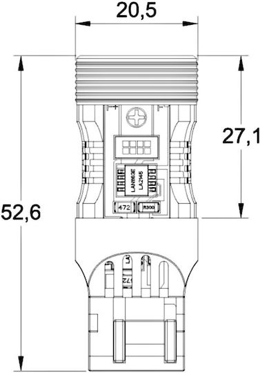 Lampen Auto W21/5W LED 5500K Kaltes Weiß 12V 1Stück