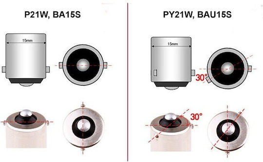 Лампи Автомобила PY21W-BAU15s LED Orange 12V 1бр