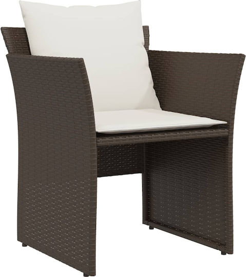 Outdoor-Sessel Rattan Coffee mit Kissen 50x50x36εκ.