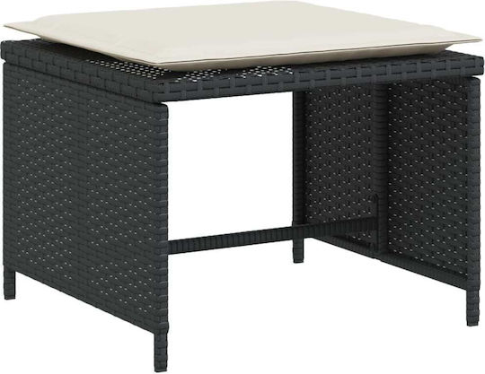 Outdoor-Sessel Rattan Black mit Kissen 50x50x36εκ.