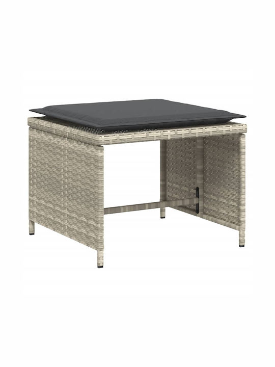 Outdoor-Sessel Rattan Light Grey mit Kissen 50x50x36εκ.